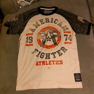 American Fighter Tshirt Medium white and gray
